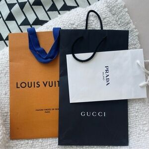 5pcs Bundle set Assorted gift bags+envelopes bundle.LV+Prada+Gucci+Chanel